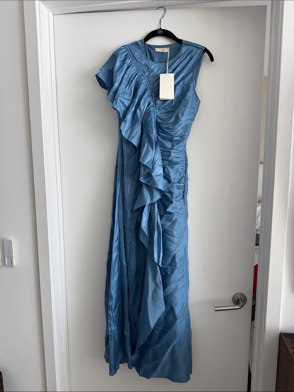 Ulla Johnson Elegant Blue Ruffle Maxi Dress Size 4